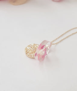 Birth Flower Necklace June - Rose, Zodiac Sign Gemini  / Cancer, Gold