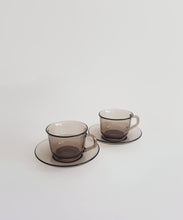 Load image into Gallery viewer, 2 Mid-Century Arcoroc Smokey Glass Cups