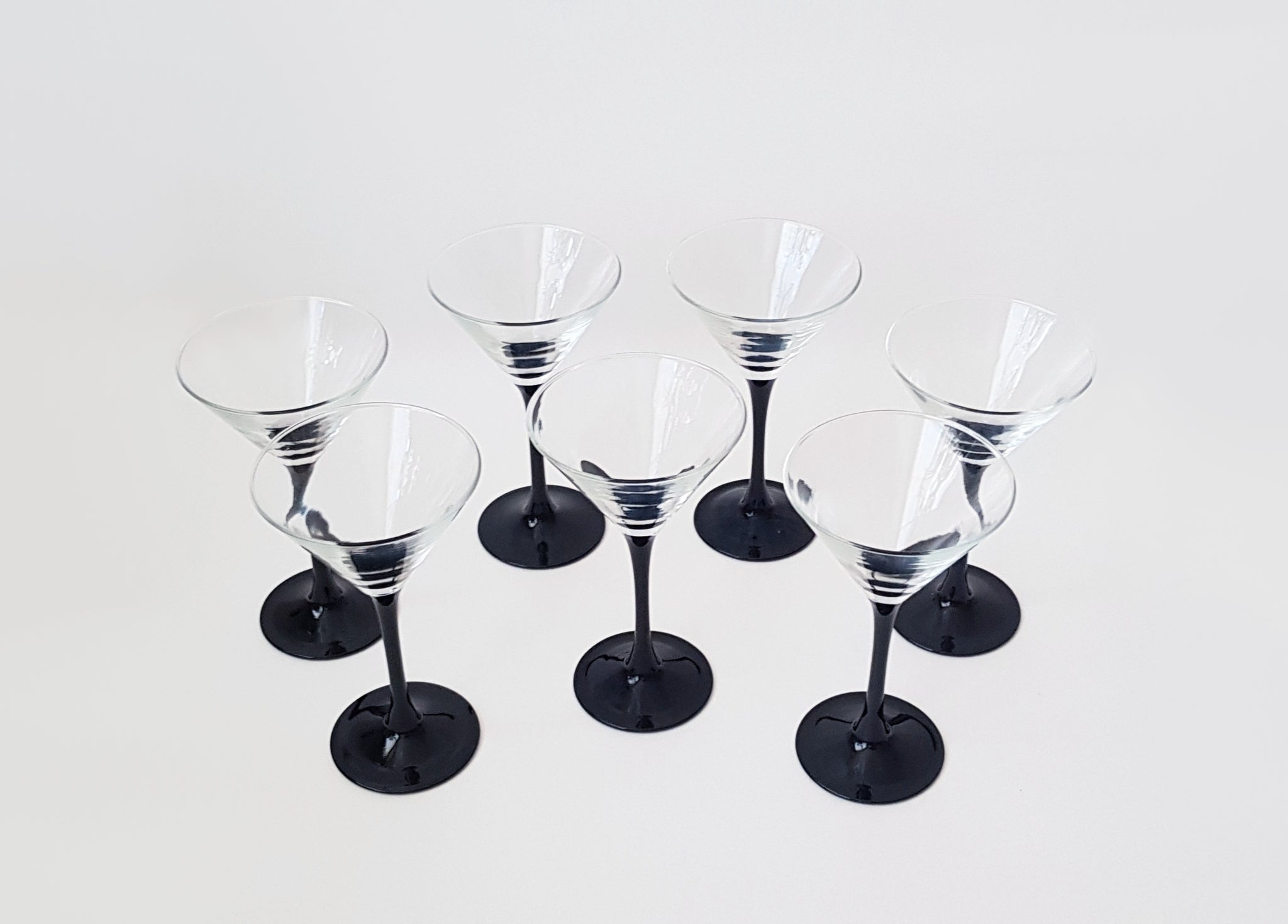 7x Black Vintage Martini Glasses, made in France – Vase Studio
