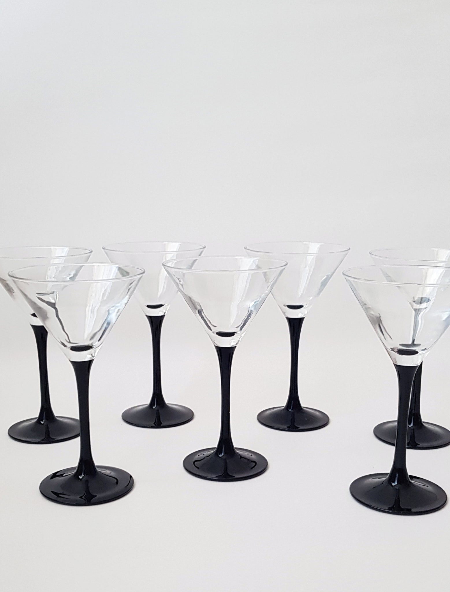 7x Black Vintage Martini Glasses, made in France – Vase Studio