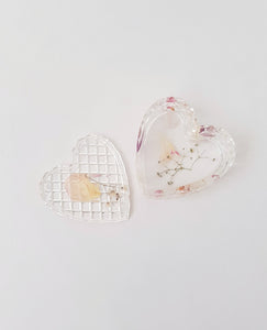 Jewelry Box - Heart Shape - Transparent with Flowers