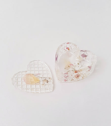 Jewelry Box - Heart Shape - Transparent with Flowers