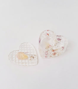 Jewelry Box - Heart Shape - Transparent with Flowers