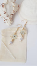 Load image into Gallery viewer, Real blue Forgetmenot Earrings - Gold