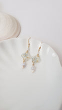 Load image into Gallery viewer, Real blue Forgetmenot Earrings - Gold