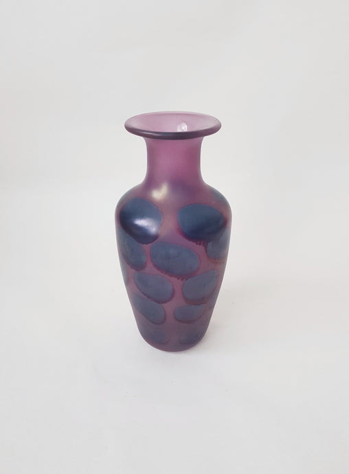 Hand-colored Vintage Vase, mat glass