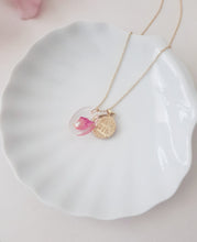 Load image into Gallery viewer, Birth Flower Necklace June - Rose, Zodiac Sign Gemini  / Cancer, Gold