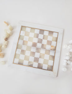 Onyx White Marble Vintage Chess Set