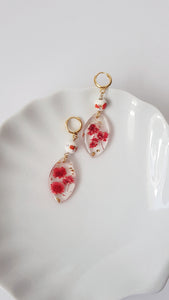 Slavic Red Flower Earrings