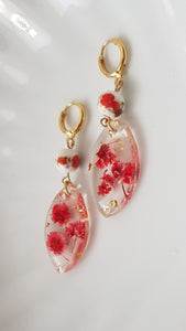 Slavic Red Flower Earrings