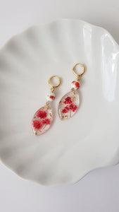 Slavic Red Flower Earrings