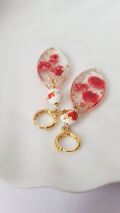 Slavic Red Flower Earrings