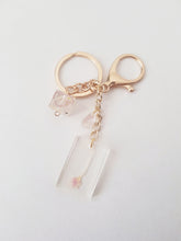 Load image into Gallery viewer, Dried Flowers Transparent Keychain Charm in Gold and Rosé