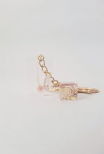 Load image into Gallery viewer, Dried Flowers Transparent Keychain Charm in Gold and Rosé