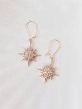 Load image into Gallery viewer, Diamond Star Golden Earrings, 18k Gold plated