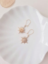 Load image into Gallery viewer, Diamond Star Golden Earrings, 18k Gold plated