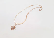 Load image into Gallery viewer, Golden Snake Necklace with Diamond Star