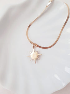 Golden Snake Necklace with Diamond Star