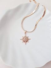 Load image into Gallery viewer, Golden Snake Necklace with Diamond Star