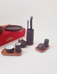 Traditional Ceremonial Tea Set - Gong-Fu, Brown Ceramic