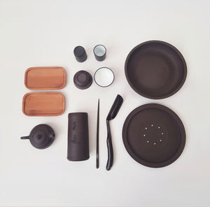 Traditional Ceremonial Tea Set - Gong-Fu, Brown Ceramic