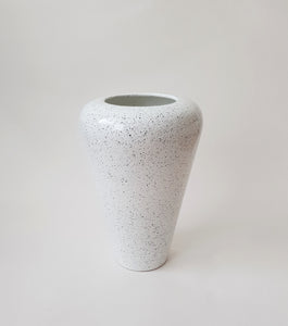 White Ceramic Vase Black Dots