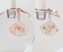 Load image into Gallery viewer, Blue Ocean Treasures Seashell Pendant with Keyring and Keychain