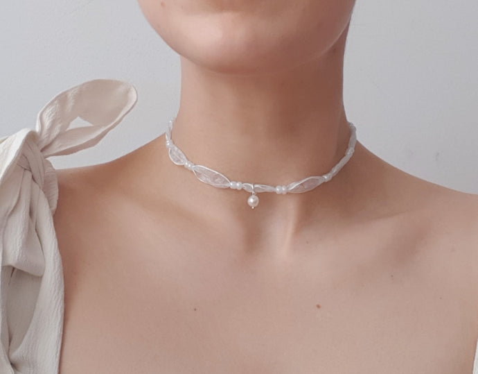Freshwater Pearl Blue Choker-Necklace