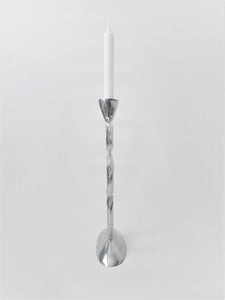 Silver Aluminum Candle Holder, Modern Asymmetric Design