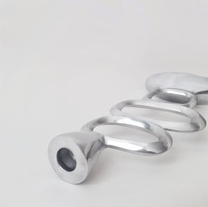 Silver Aluminum Candle Holder, Modern Asymmetric Design