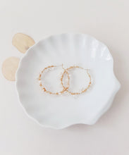 Load image into Gallery viewer, Gold Plated, Transparent Stone Hoop Earrings, Handmade