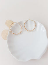 Load image into Gallery viewer, Gold Plated, Transparent Stone Hoop Earrings, Handmade