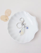 Load image into Gallery viewer, Ocean Flowers Resin Keychain / Charm in Silver + Blue