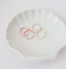 Load image into Gallery viewer, Lilac Mini-Pearl Hoop Earrings