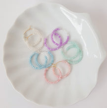 Load image into Gallery viewer, Lilac Mini-Pearl Hoop Earrings