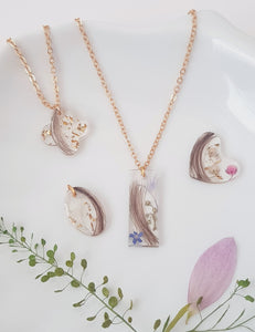 Small Hair Pendant Resin with Flowers, Personalized