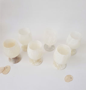 White Onyx Goblets - Vintage