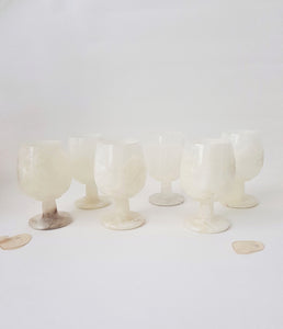 White Onyx Goblets - Vintage