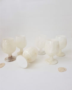 White Onyx Goblets - Vintage