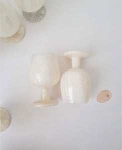 White Onyx Goblets - Vintage