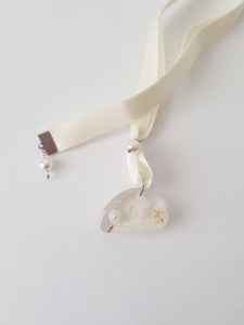 Resin Bookmark Ribbon Cream-White