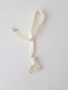 Resin Bookmark Ribbon Cream-White