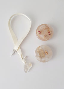 Resin Bookmark Ribbon Cream-White