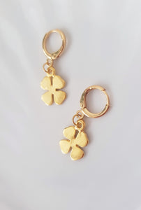 Shamrock 24K Gold-Plated Earrings, Lucky Charm