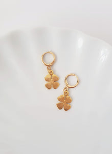 Shamrock 24K Gold-Plated Earrings, Lucky Charm