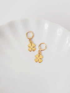 Shamrock 24K Gold-Plated Earrings, Lucky Charm