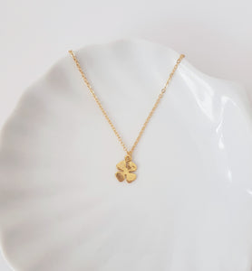 Shamrock 24K Gold-Plated Necklace, Lucky Charm